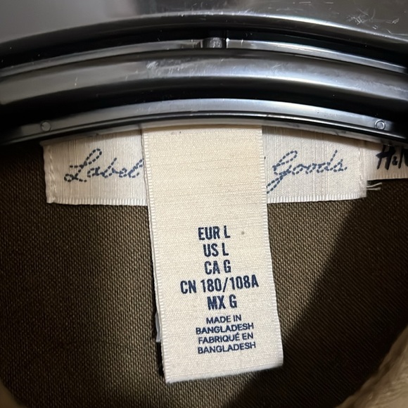 Long Sleeve Olive Shirt, Size Large - Picture 2 of 4